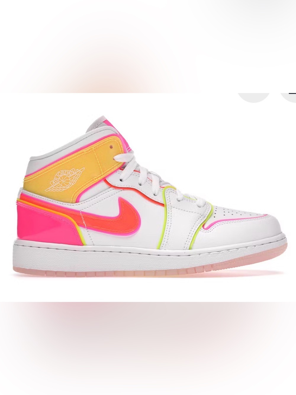 Nike Air Jordan 1 Retro Mid Edge Glow Shoes size 3.5Y